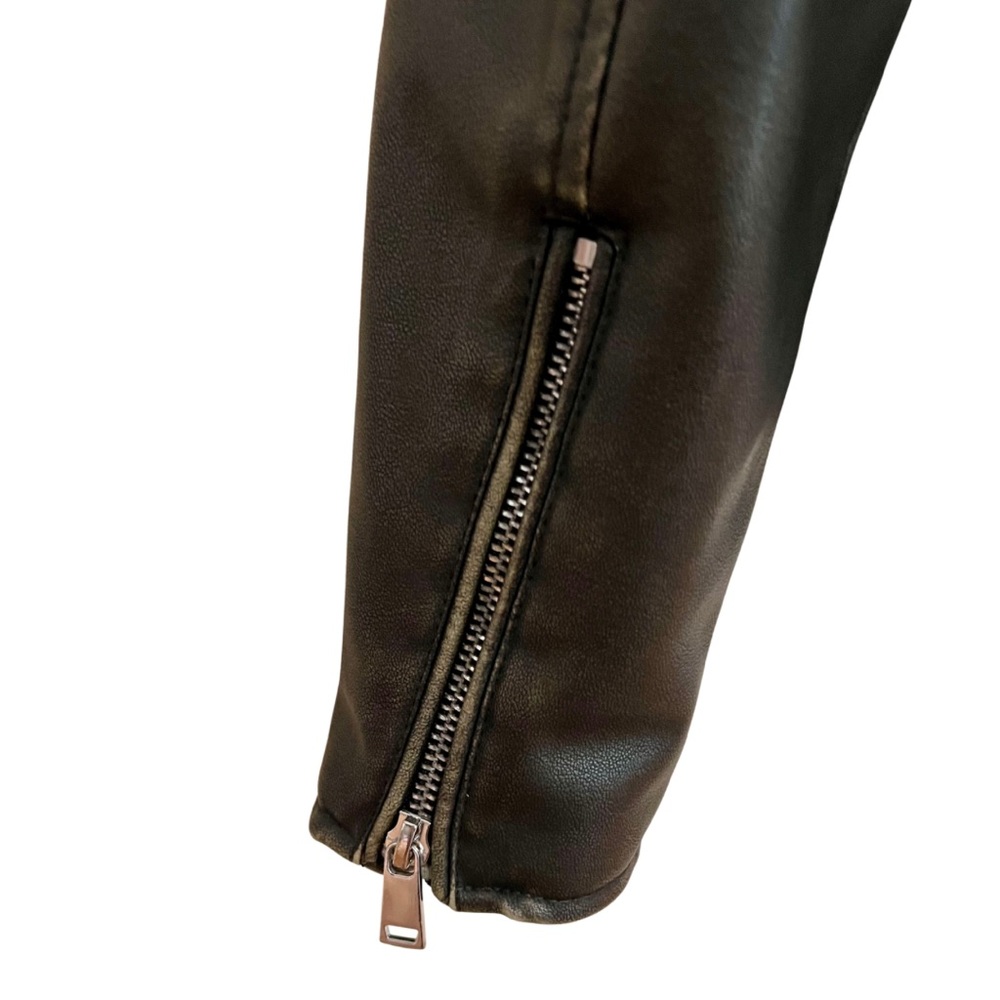 Zara Vegan Leather Jacket in Dark Brown • Size Medium • NEW WITH TAGS - Picture 6 of 12